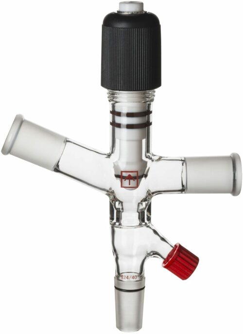 Ai 24/40 Single Cow Adapter w/ PTFE Valve & Viton Gaskets