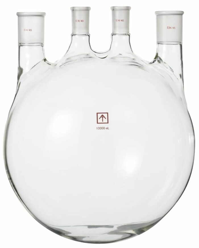 Ai 24/40 34/45 Heavy Wall 10L Round Bottom 4-Neck Flask