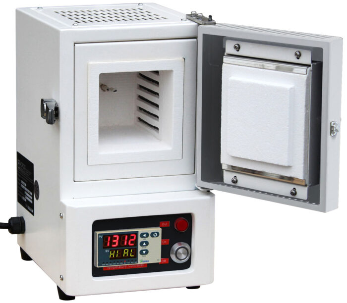 1050°C 4x4x4" Compact Muffle Furnace w/ 30-Seg PID Controller - Image 2