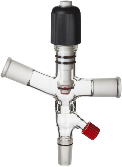 Ai 24/40 Single Cow Adapter w/ PTFE Valve & Viton Gaskets