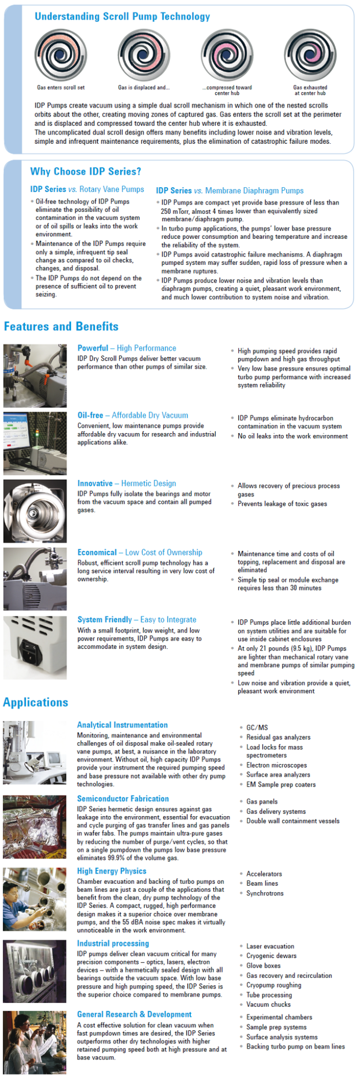 Agilent IDP-3 2.1 cfm Oil-Free Compact Dry Scroll Pump - 110V - Image 6