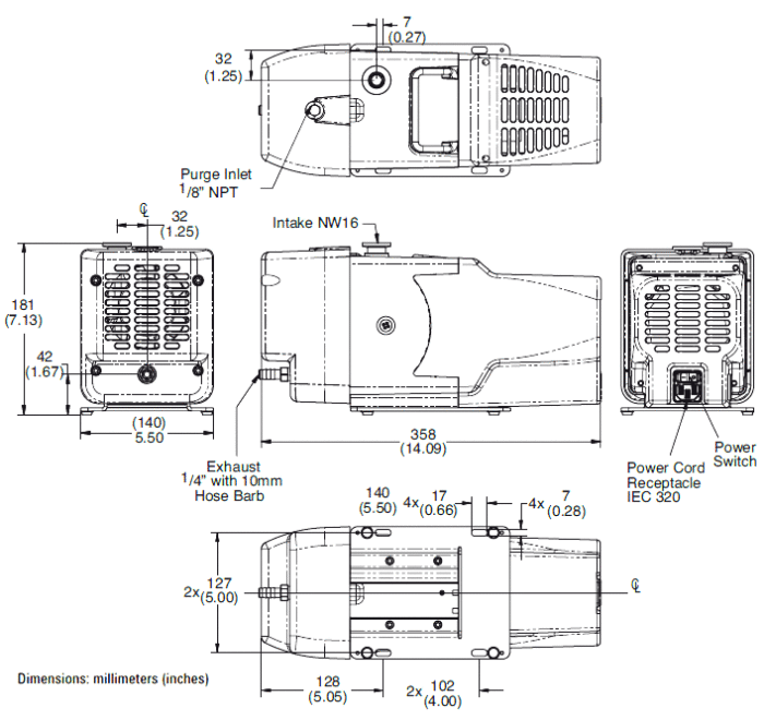 Agilent IDP-3 2.1 cfm Oil-Free Compact Dry Scroll Pump - 110V - Image 5
