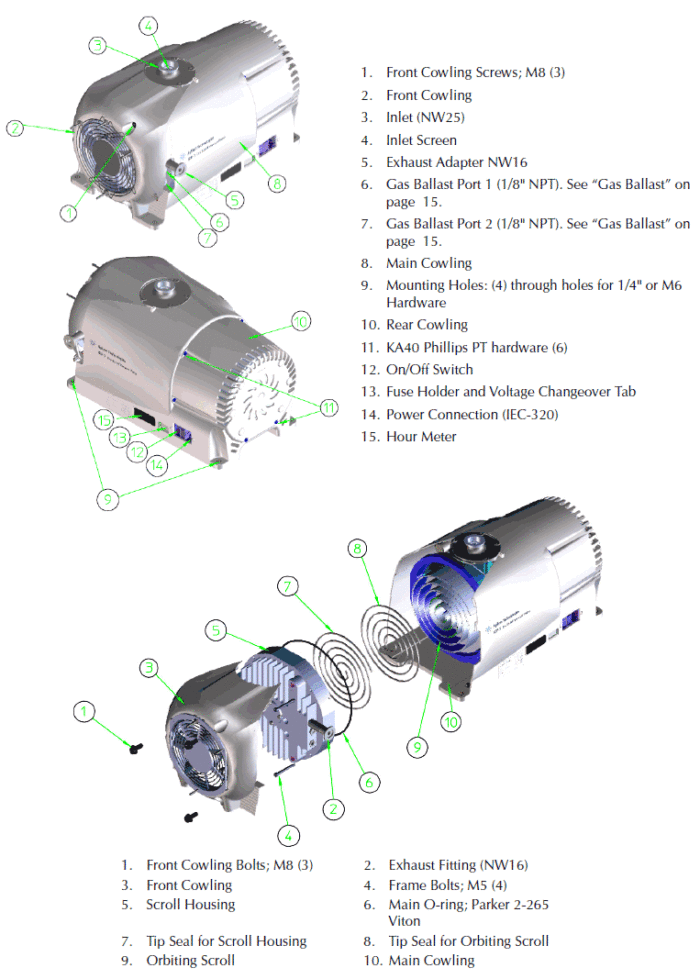 Agilent IDP-7 5.4 cfm Oil-Free Compact Dry Scroll Pump - Image 3