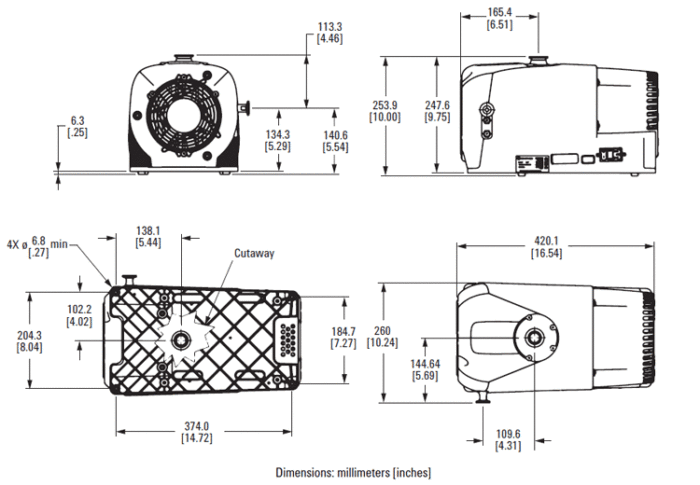 Agilent IDP-7 5.4 cfm Oil-Free Compact Dry Scroll Pump - Image 4