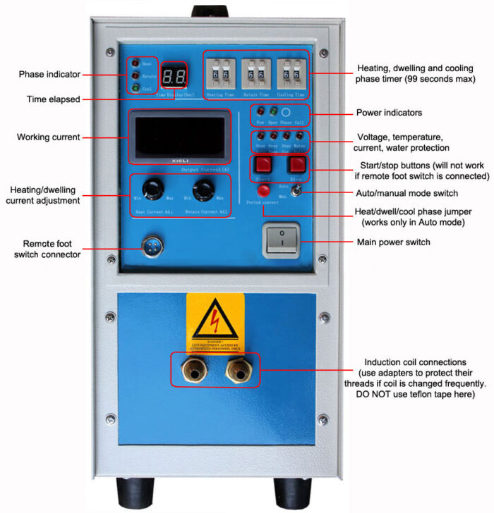 15KW Mid-Frequency Compact Induction Heater w/ Timers 30-80KHz R - Image 2