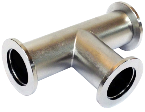 KF25/NW25 St St 3-Way Tee Flange for Secure Vacuum Connection