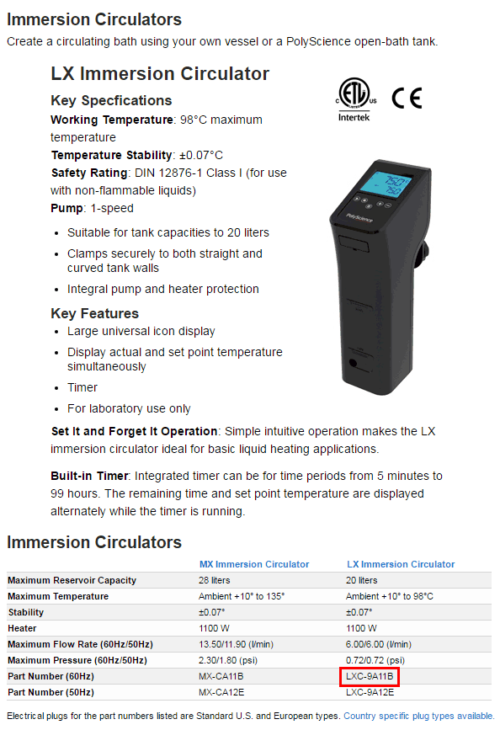 PolyScience LX 98°C Max Immersion Circulator w/ Large Display