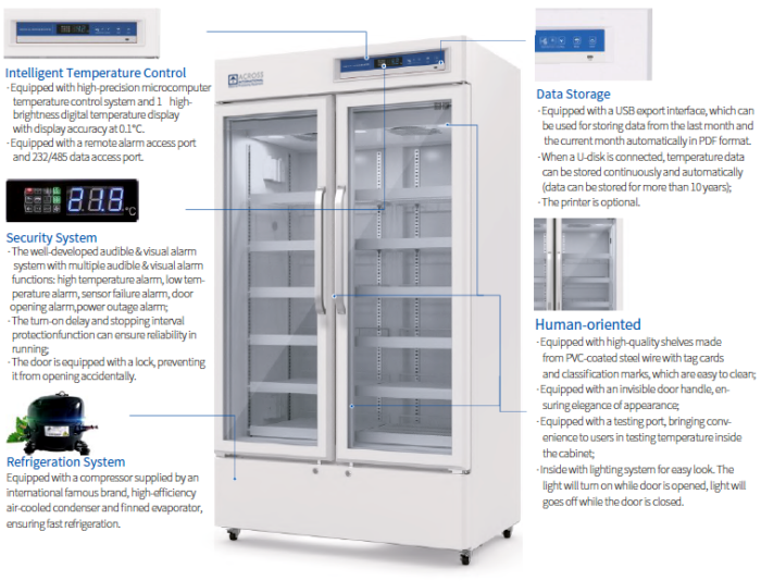 Ai 26 CF 2-8°C Lab Upright Pharmacy Medical Vaccine Refrigerator - Image 2