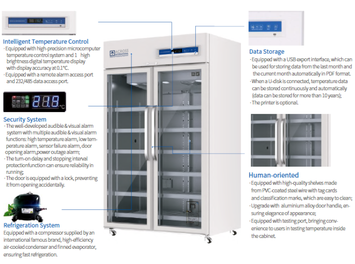Ai 35 CF 2-8°C Lab Upright Pharmacy Medical Vaccine Refrigerator - Image 2