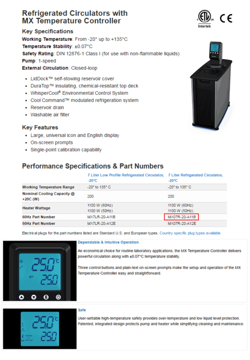 PolyScience MX -20°C to 135°C 7L Capacity Recirculating Chiller