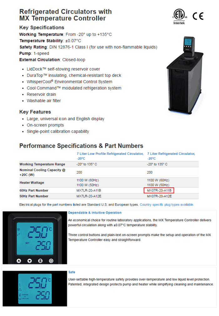 PolyScience MX -20°C to 135°C 7L Capacity Recirculating Chiller
