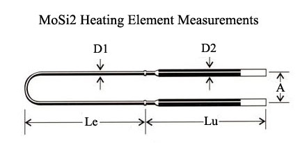 Super 1750-1800 MoSi2 Heating Elements for High Temp Furnaces