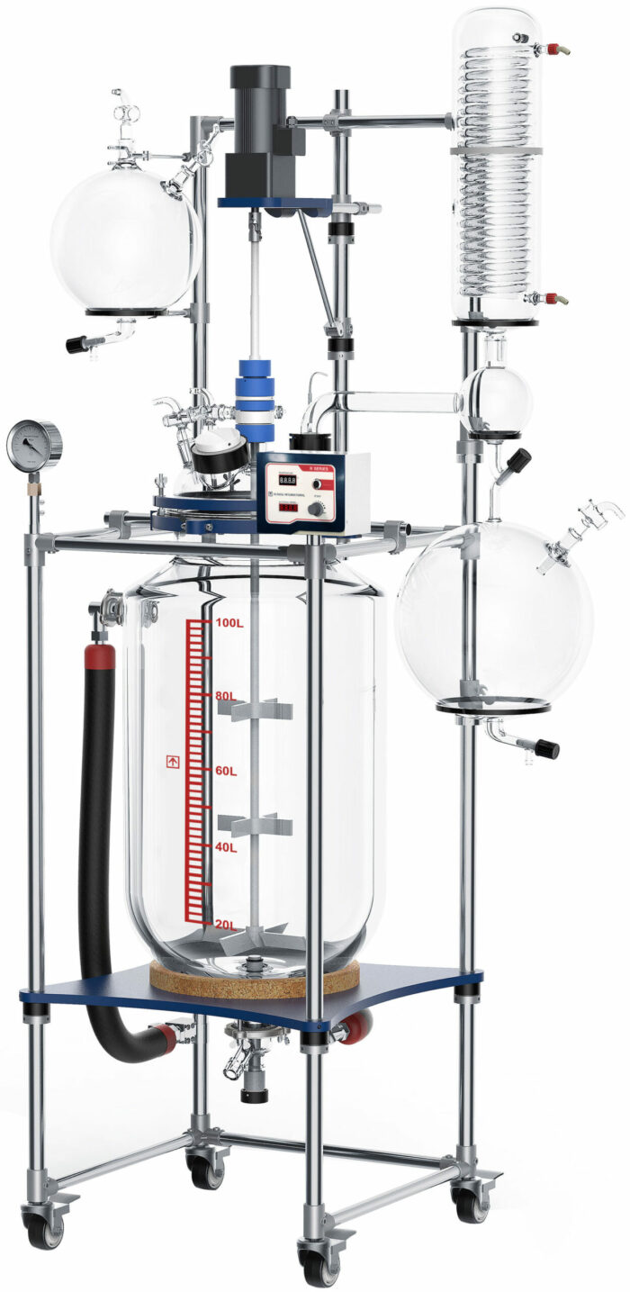 Ai R Series 100L Single Jacketed Glass Reactor w/ Chiller & Pump - Image 2