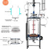 Ai 100L Dual Jacketed Glass Reactor - Image 2