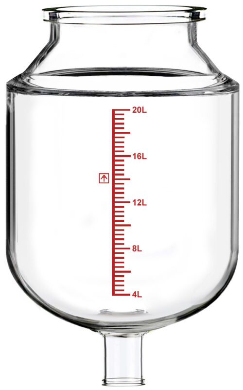 Non-Jacketed 20L Reactor Vessel for Ai R20 Glass Reactors