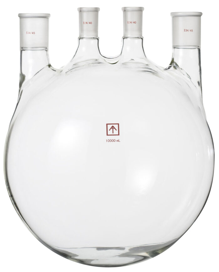 Ai 24/40 34/45 Heavy Wall 10L Round Bottom 4-Neck Flask