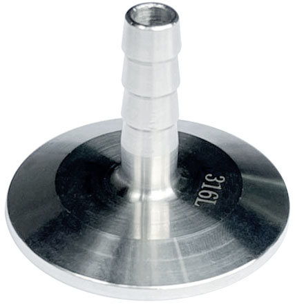 Ai One-Piece 316L SST 1.5" Tri-Clamp to Hose Barb Adapter