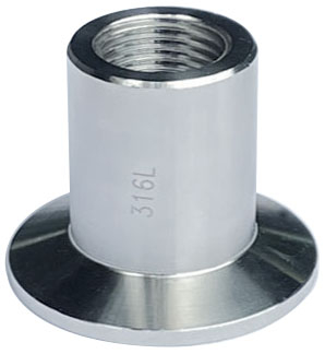 Ai One-Piece 316L SST 1.5" Tri-Clamp to 1" Female NPT Adapter